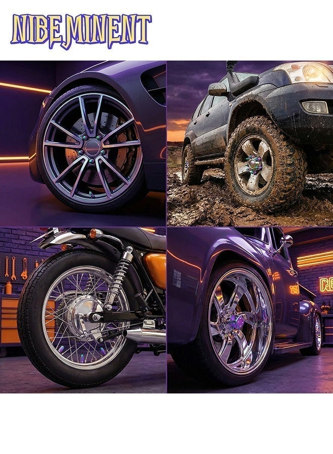 NIBEMINENT 36PCS Colorful Style Car Tire Valve Stem Caps, Aluminum Alloy Wheel Tyre Valve Stem, Universal Dustproof Tire Valve Stem Covers for Cars, SUV, Trucks, Motorcycles, Bicycles, Automobile fashion accessories - Image 5